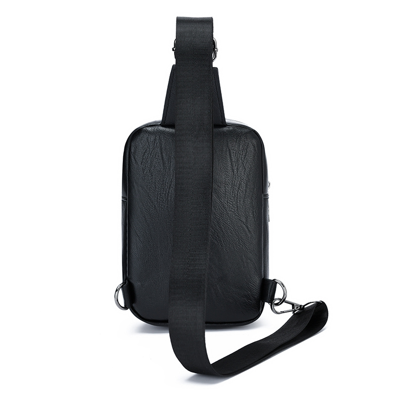 Sac Bandoulière Homme Style Cuir Sac Bandoulière Poitrine Homme PU Sac à Épaule Unique