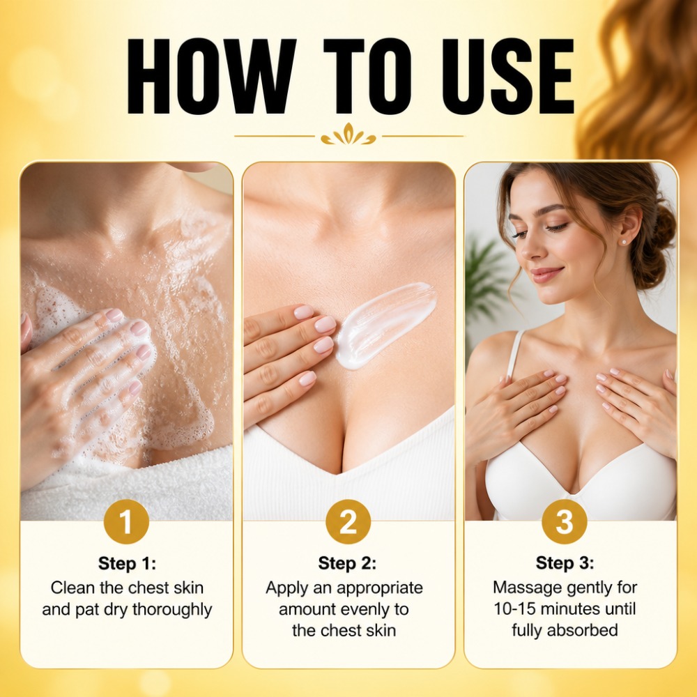 Powerful Instant Bust Lifting Cream, Containing Jojoba Oil, Honey, Caffeine, Shea Butter, and Vitamin E – Deeply Moisturizes and Firms the Skin – Leaves Skin Smoother and Firmer with an Instant Lifting and Tightening Effect in 6 Minutes