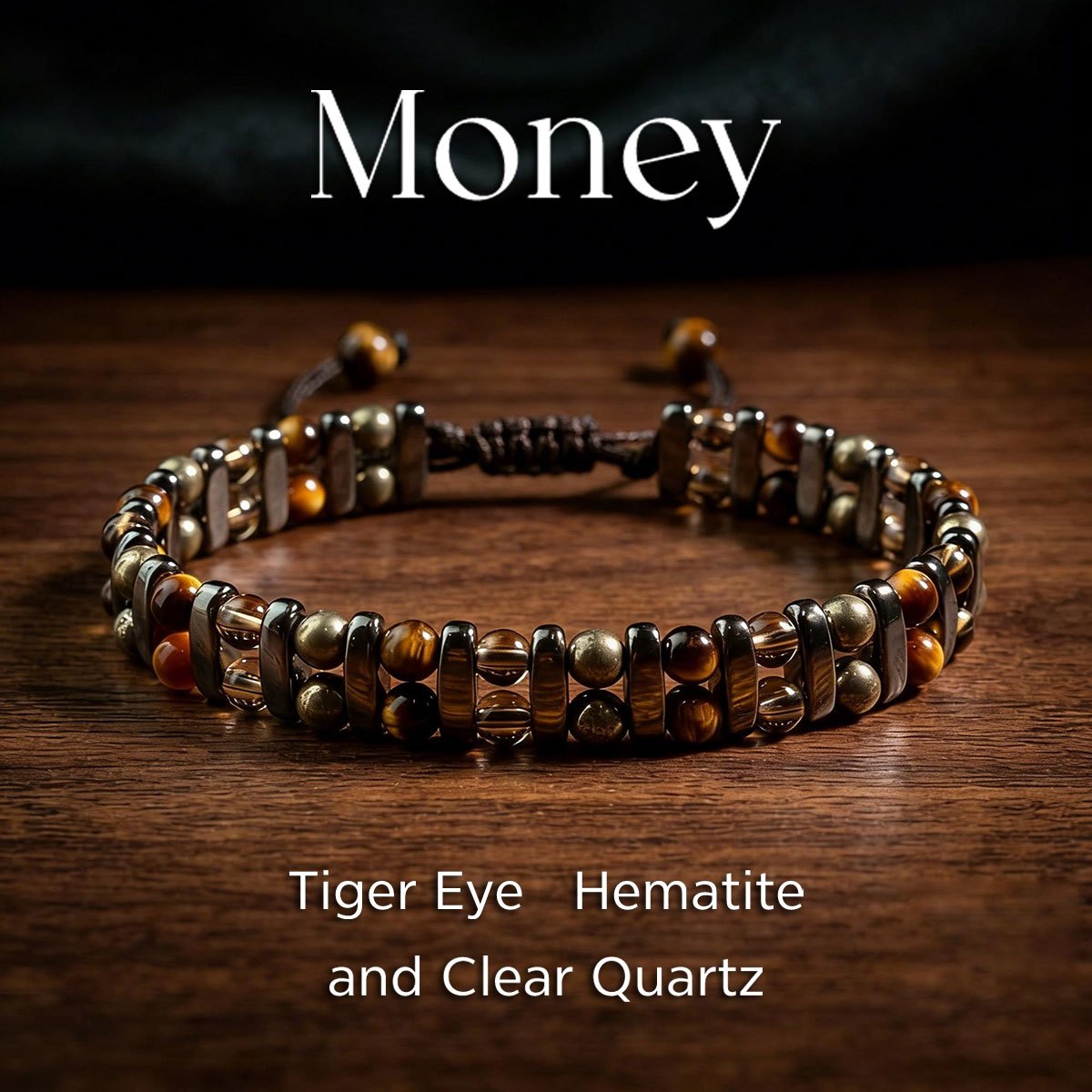 E-shop Geld Tigeraug Doppelschicht Perlenarmband, handgefertigtes dehnbares geflochtenes , um , Fülle und Wohlstand anzuziehen, geeignet für den