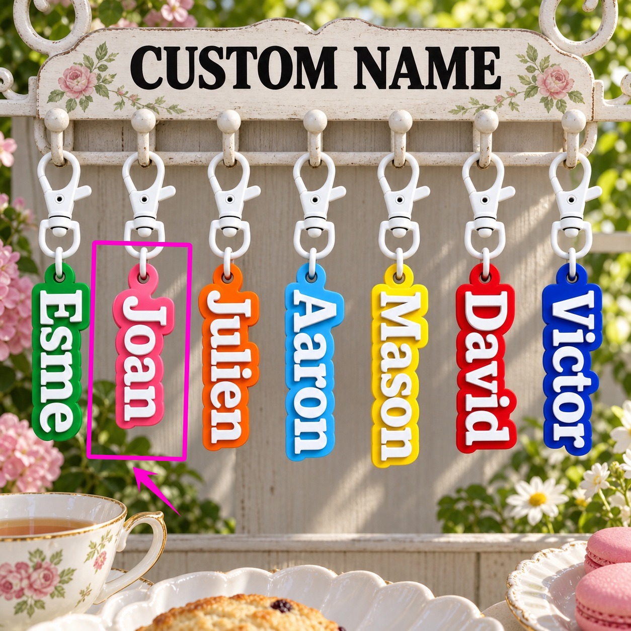 TEMU Custom 3d Printed Name Keychain, A Name Tag For Work Bags And Everyday Key Sets, A Birthday Souvenir For And Ones. Available In : Pink, Red,