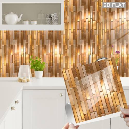 12 24 50 sheets wall tile stickers stainless steel tile peel and stick tiles modern tile self removable wall sticker copper decal luxury wallpaper for home kitchen makeover tiles stickers 2d flat