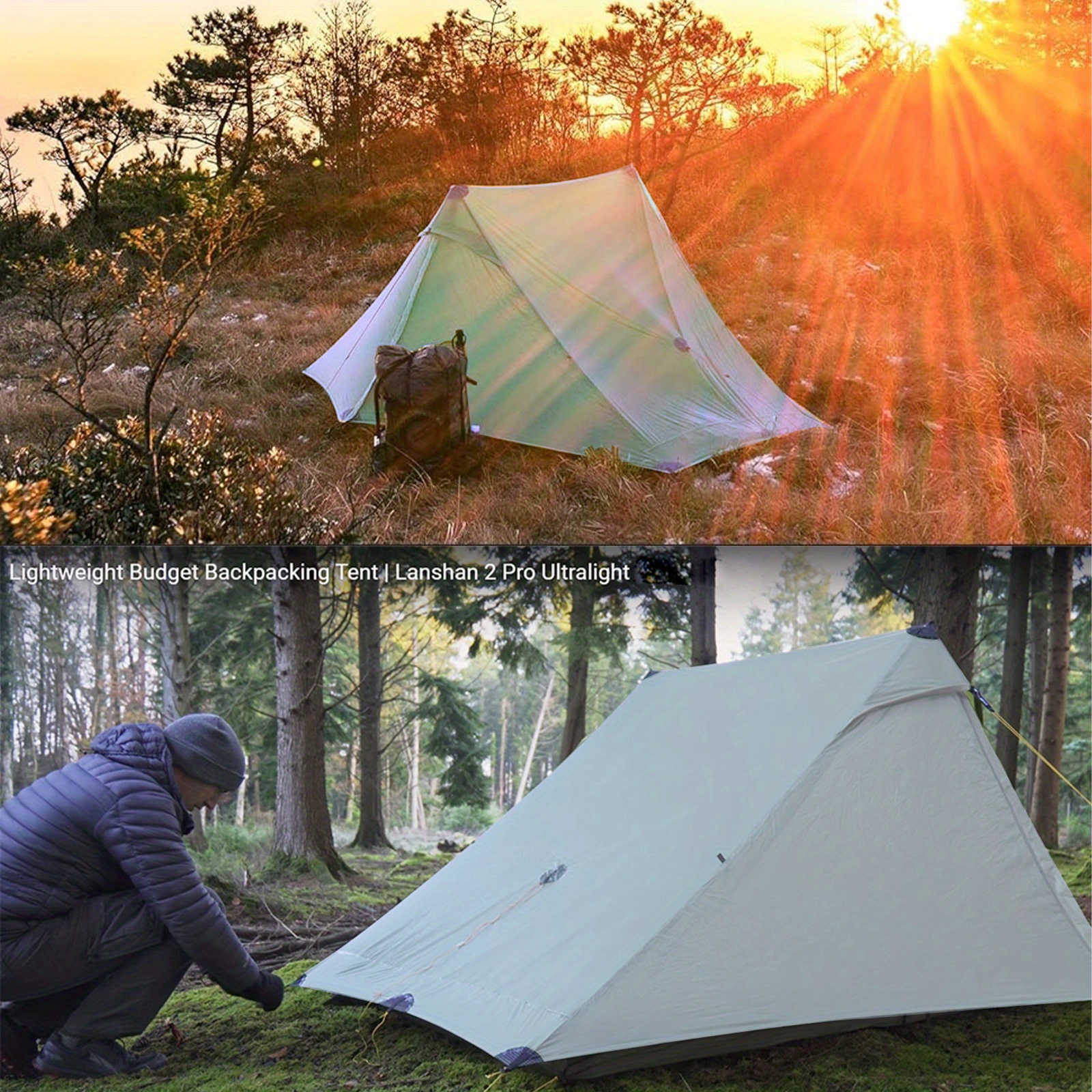 tente trekking 2 places légère Randonnée Personnes – 4 saisons, double-toit PU, bivouac tente-autoportante Easy Camp tunnel tent Size:30cm