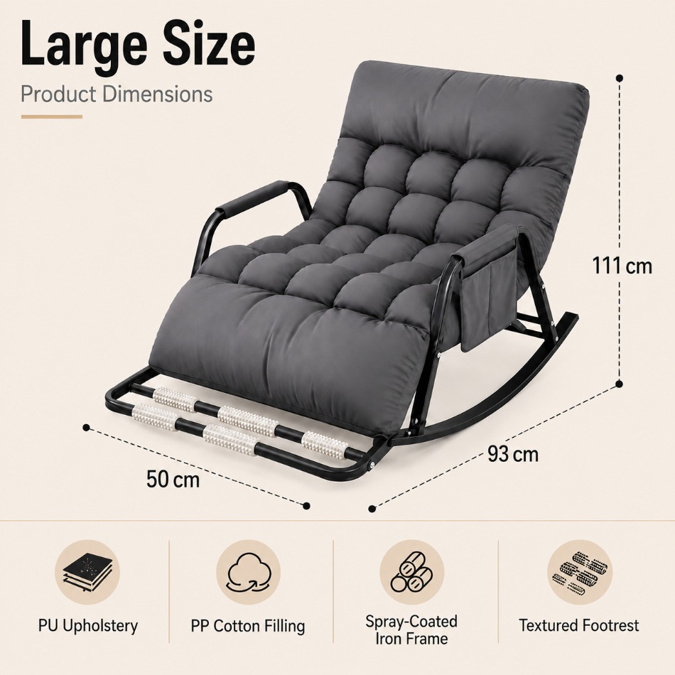 Single Outdoor Lounge Chair, In White, Grey And Orange, Small And Large Sizes, Adjustable Backrest And Armrests, Comfortable Reading Recliner For Balcony And Patio