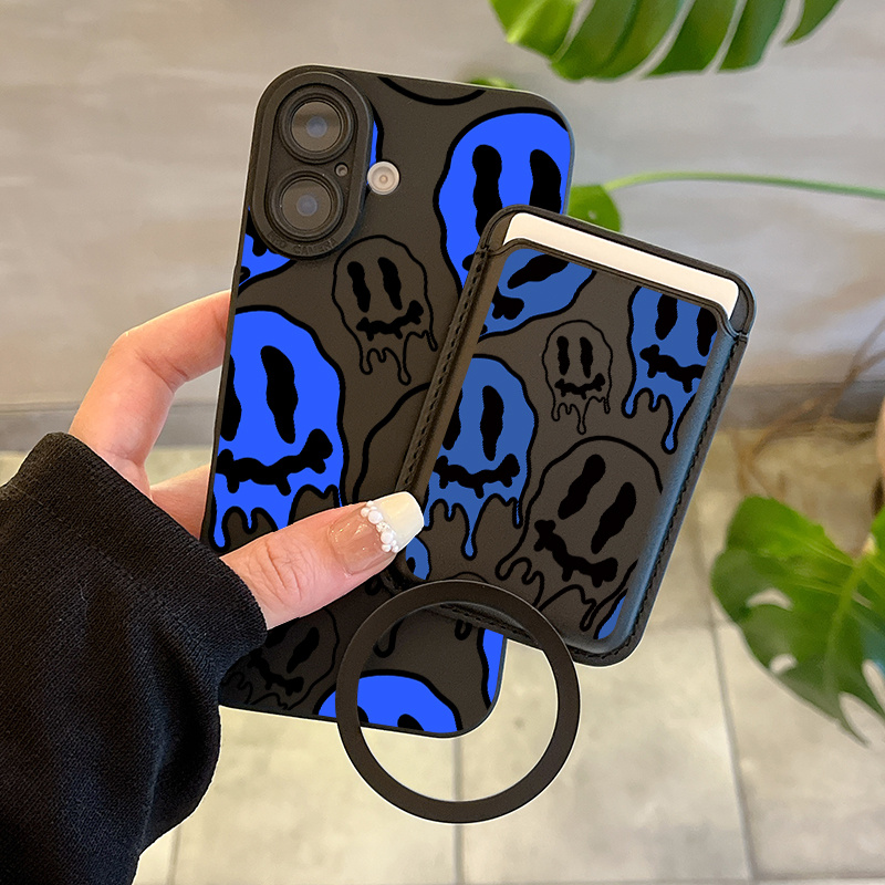 TEMU Phone Case: 3pcs In 1 Set Combination Fashionable Creative All-inclusive Shockproof Pattern Phone Case & Fashion Faux Leather Multi-functional