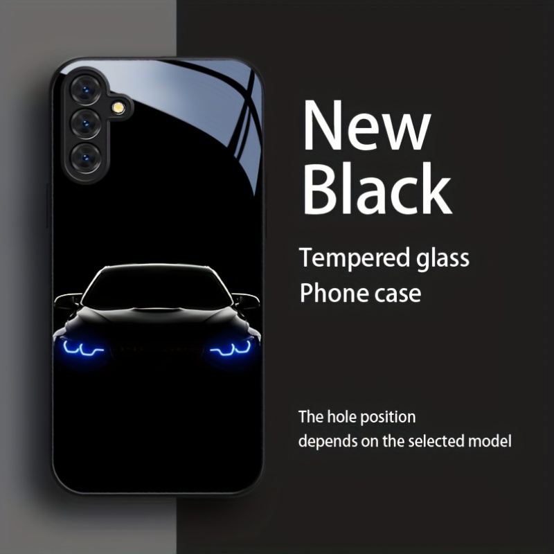 TEMU Phone Case: Car Pattern Tempered Glass Phone Case, Suitable For Galaxy S26/s25/s24/s23/s22/s21/s20 Series / , And Other Models, High-end Glass