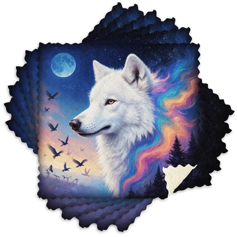 TEMU 6pcs Wolf-themed Kitchen Dish Towels Suitable For Home & Restaurant, Thickened Coral Microfiber Cloths With Wolf Print, Reusable Absorbent