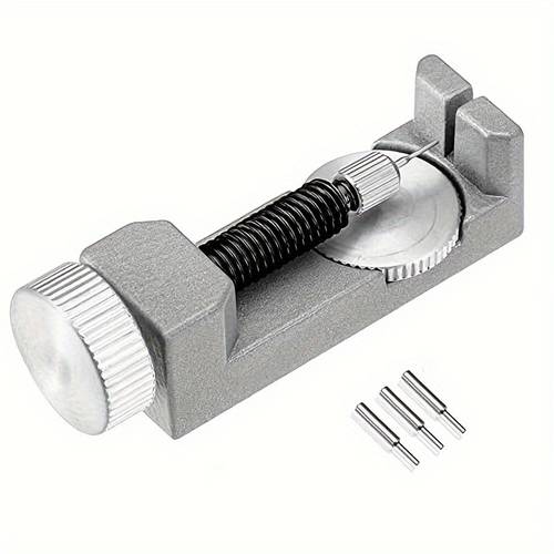 4pcs Watch Enthusiasts 3pcs Silvery Metal Watch Strap Set, 3-Pin Design, Operation, Great Gifting and Personal Use, Without Battery
