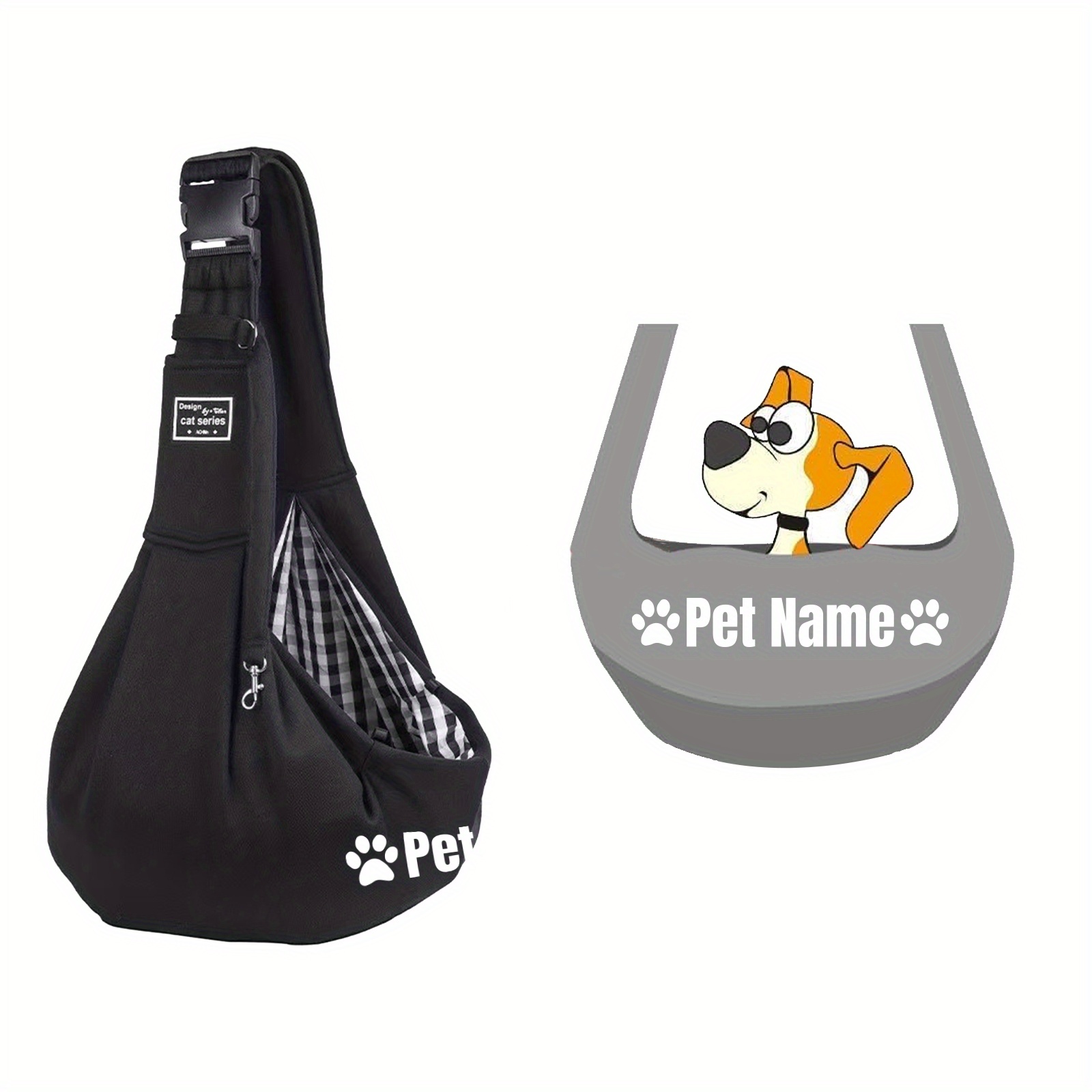 E-shop 1 Stk., Individueller Tragegurt für kleine Hunde und Katzen mit verstellbarem Riemen - Freihändige Umkehrbare Haustier-Welpen-Reisetasche