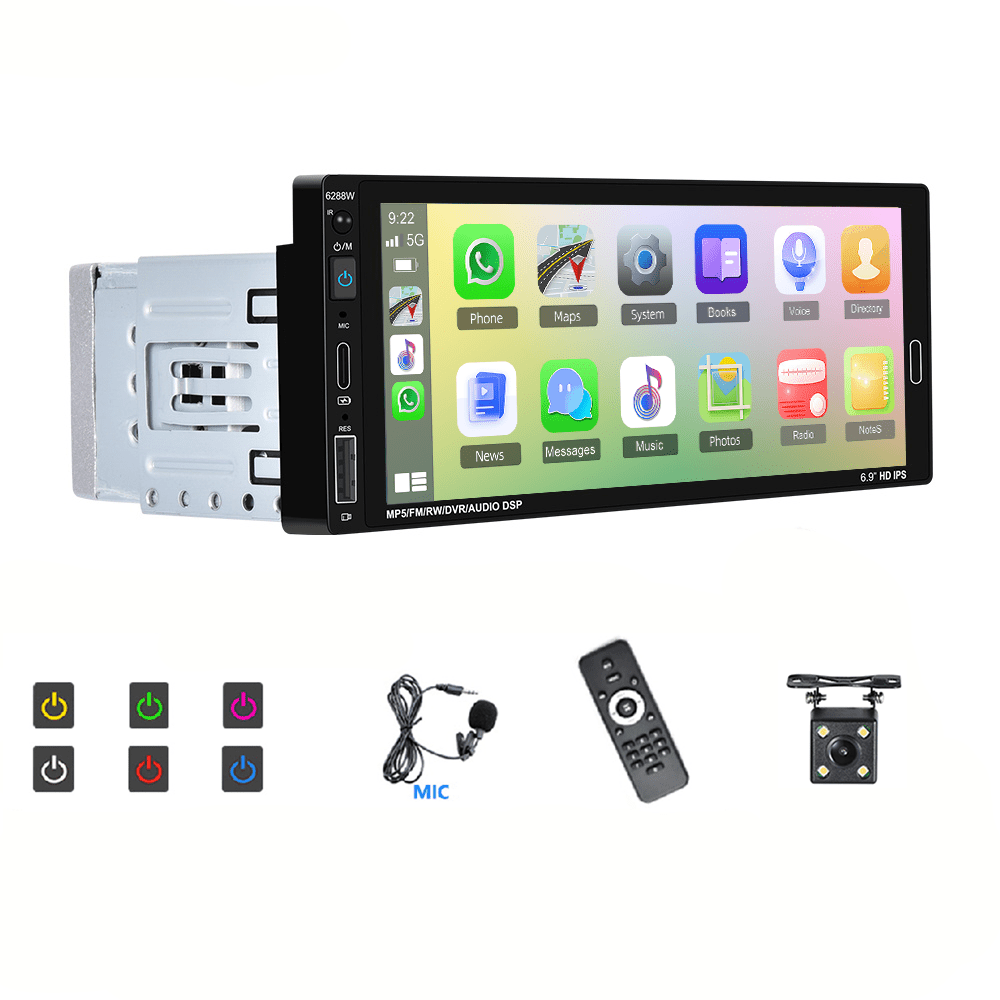 

Wireless Din Car Carplayer Auto, -c & Usb , Wireless 5.0, , 6.9" Hd Touchscreen Car , + +