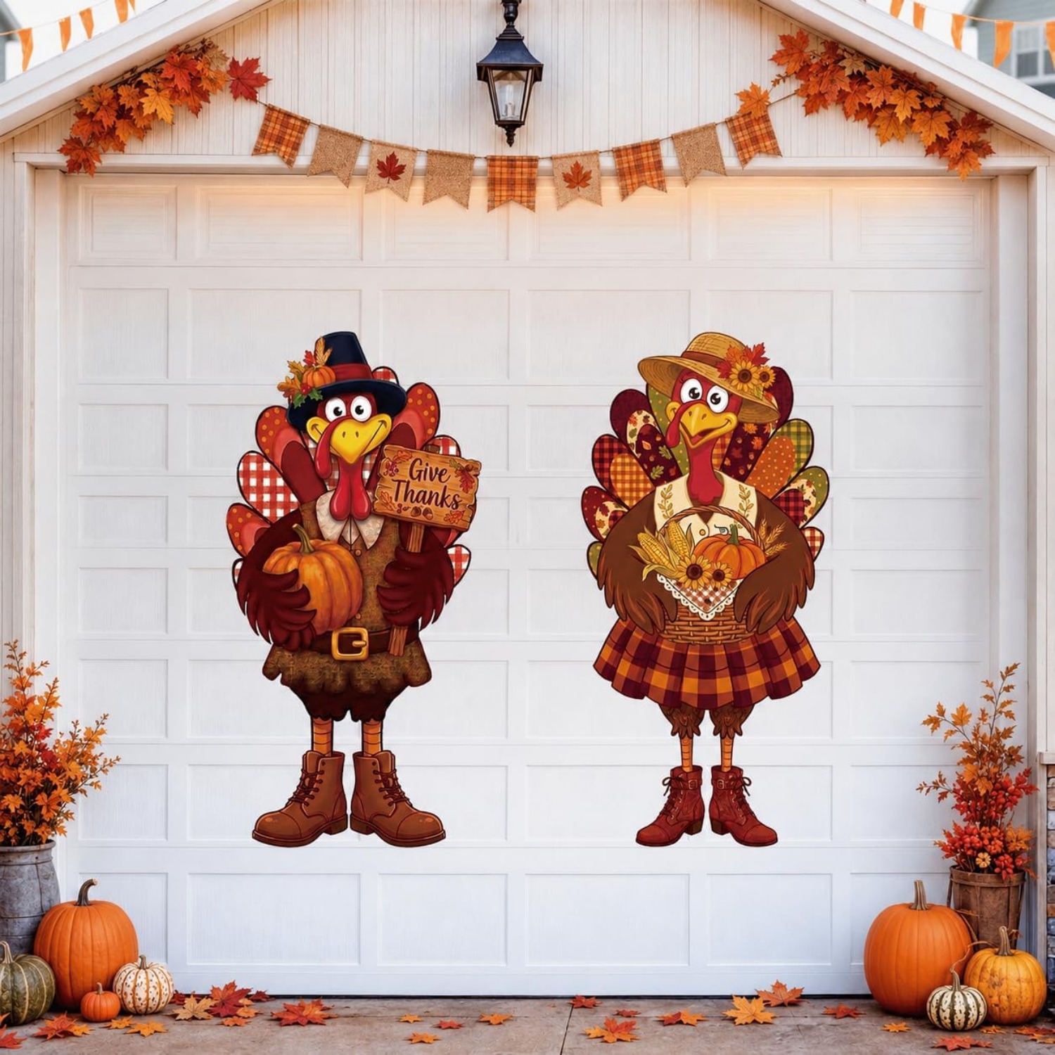 TEMU 4pcs Fall Turkey For Garage Door Magnets, Thanksgiving Magnetic Decals, Autumn Turkey Magnet Stickers For Garage Door, Car, Mailbox,