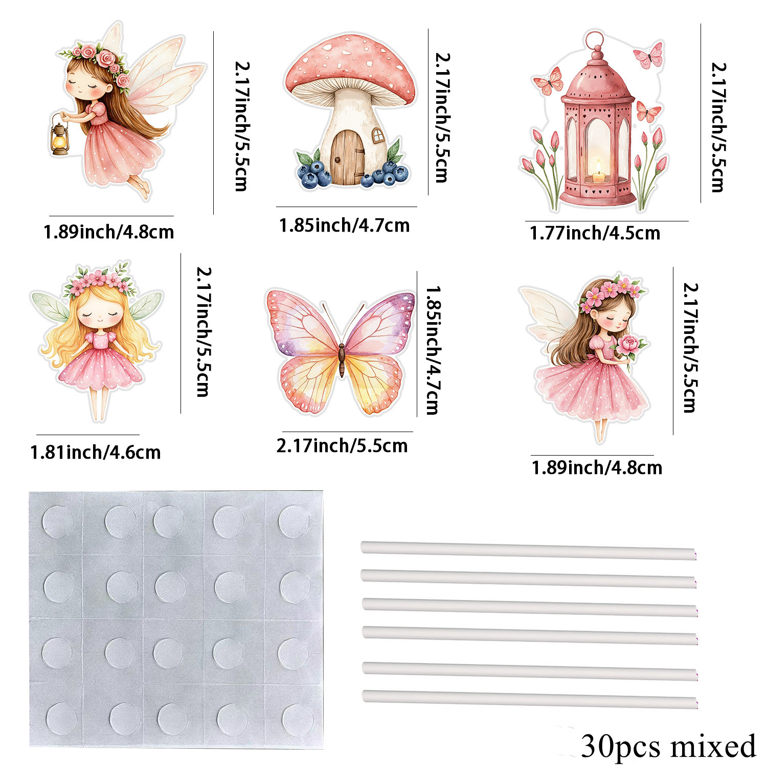 Image of 30pcs/ Set Series Fairylady Cupcake Topper Cartoon Cake Topper For Wedding Birthday Party Diy Cupcake Supplies，halloween，christmas
