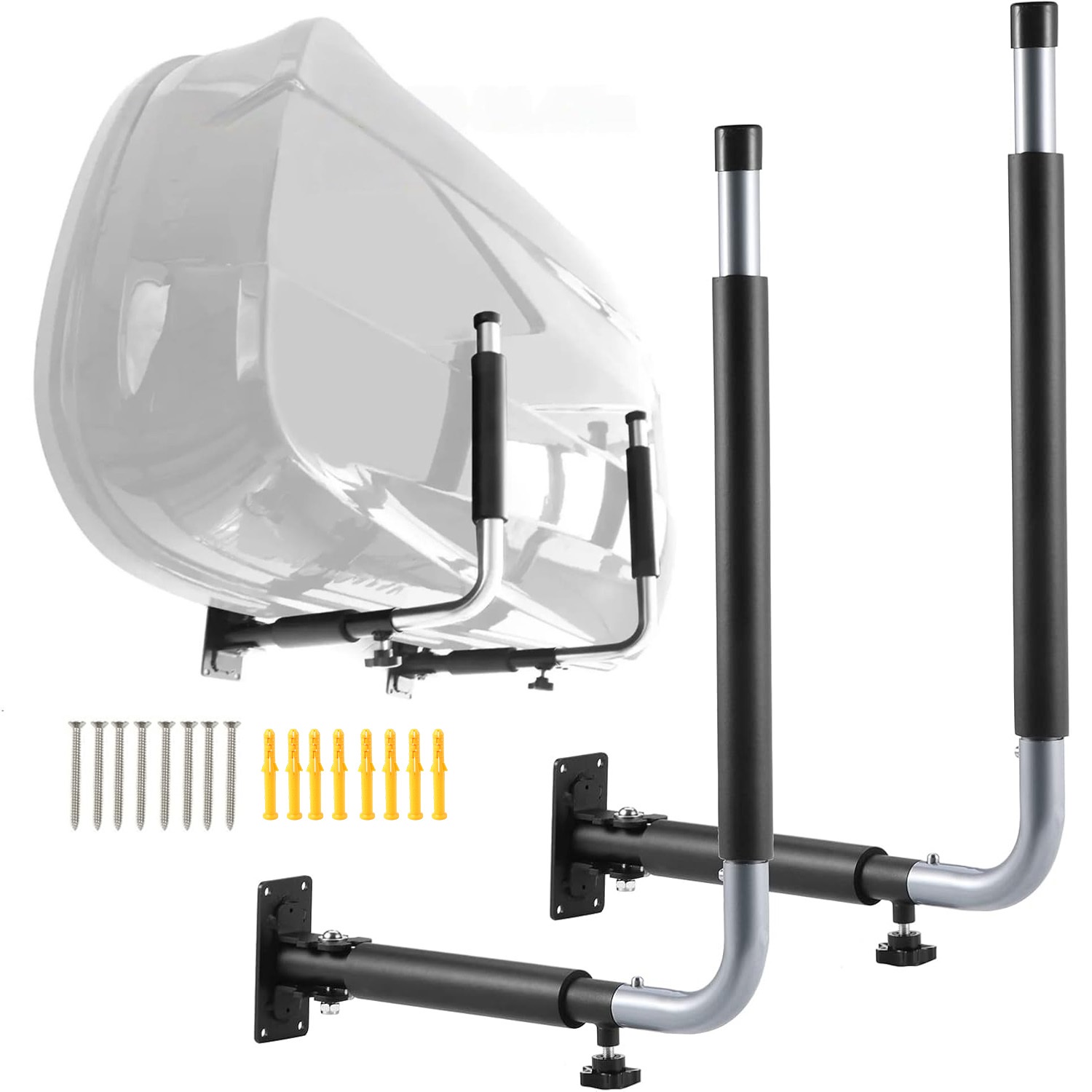 2pcs Telescopic Wall Mount Storage Brackets, Adjustable 33 To 52cm Length With 50kg Load For Roof Boxes, Kayaks And Surfboards Garage Storage