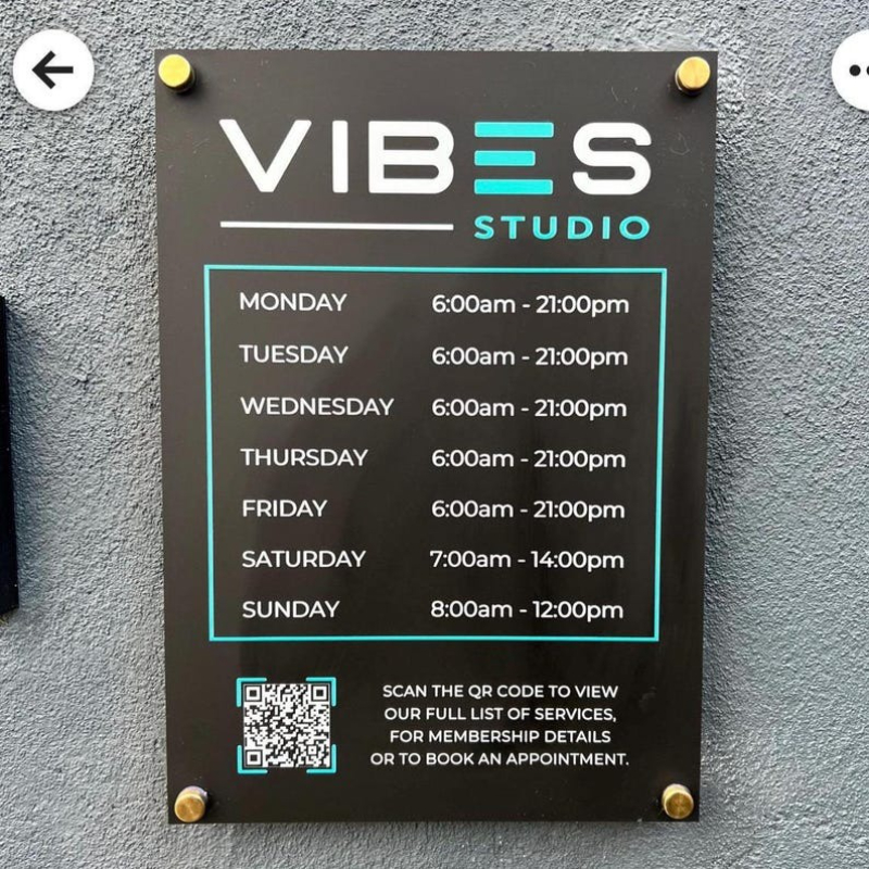 TEMU 2d Flat - [2d Flat] A 2d Acrylic Business Hours Sign With A , Customized For Displaying Opening Times In Shops Or Offices. It Features A