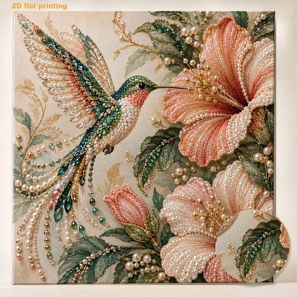 TEMU Kit de peinture perle Floral Artisanat Décor Œuvre d'art Adulte Anti-stress Matériau Sac Cadreless Décoration murale Peinture avec ensemble