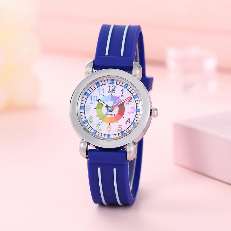 Popular Dopamine Colorful Circle Watch For Boys And Girls, Plastic Electronic Watch For Elementary School Girls, Quartz Watch
