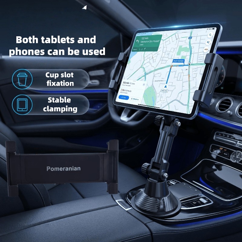 TEMU 360-degree Adjustable Car Cup Holder, Suitable For Tablets And Phones - Durable Abs Material, , In Regular And Upgraded