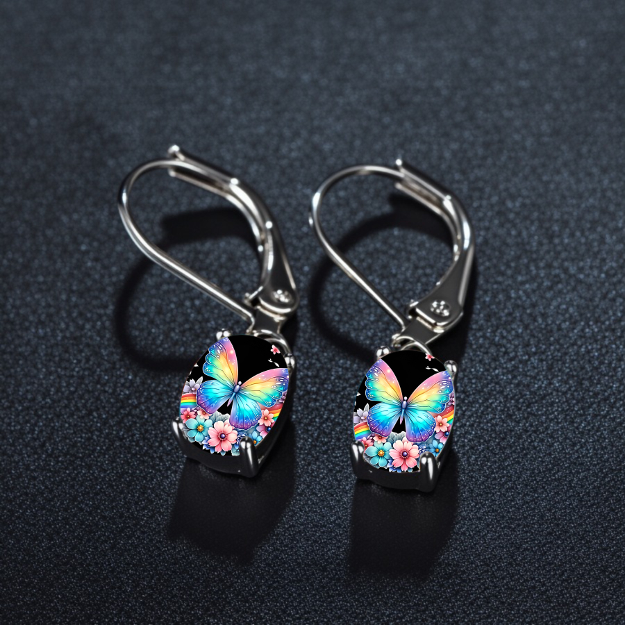 TEMU 2pcs Earrings Rainbow Earrings Floral Earrings Pendant Earrings Nature Earrings Jewelry Accessories Unique Jewelry Christmas Gifts Valentine