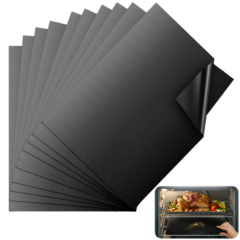 TEMU 10pcs Bbq Grill Mats, Grill Mats Grill Plate Gas Grill Baking Paper Reusable For Charcoal Grill, Electric Grill, Oven