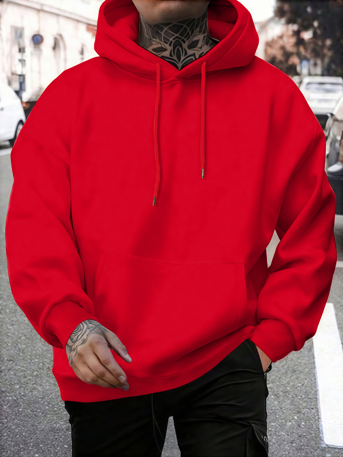 mens stylish red spider graphic hoodie casual winter Temu