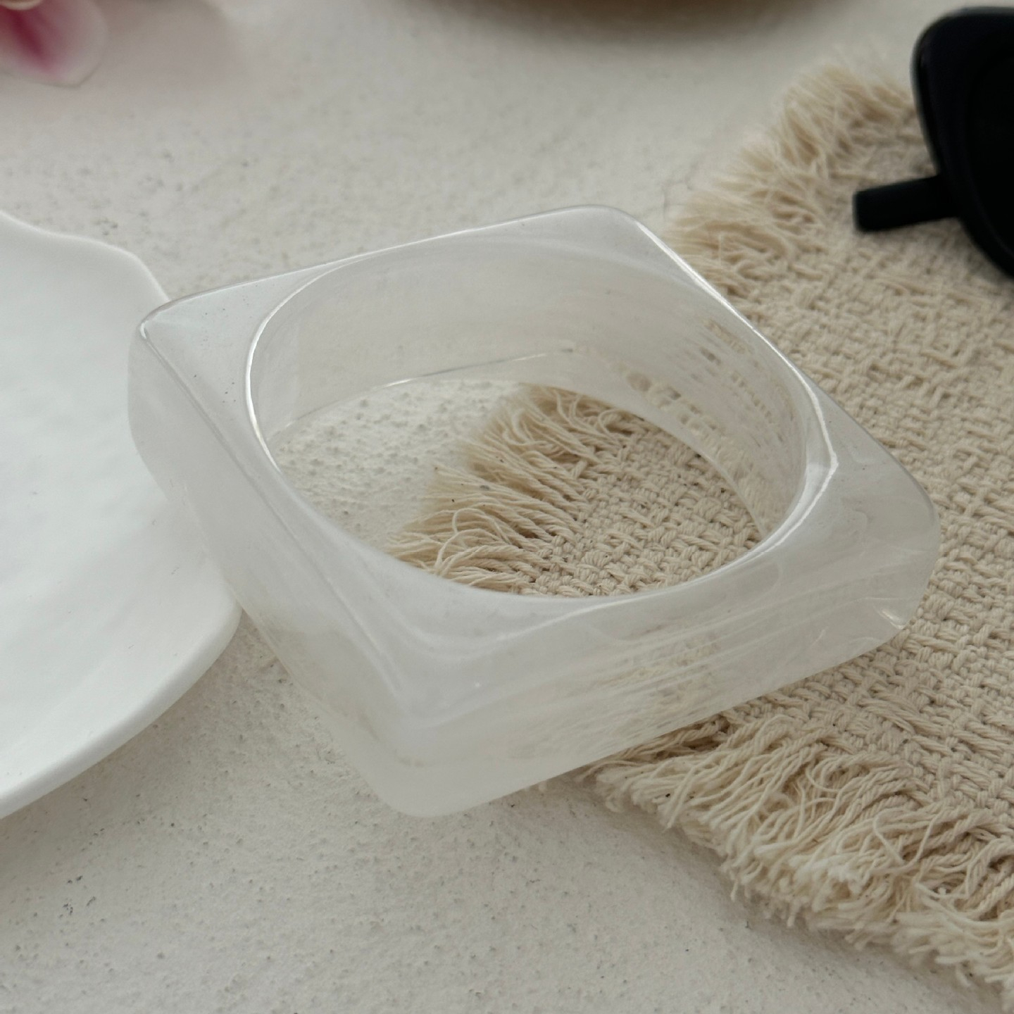 3pcs Geometric Resin Bracelet Set, Elegant & Easy Wear