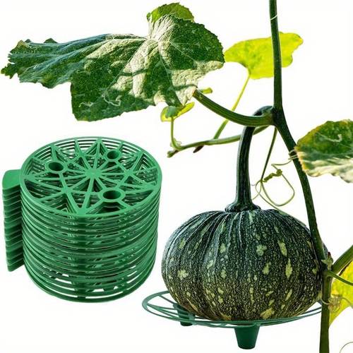 20pcs green pp plant melon supports reusable trellis cages for watermelon pumpkins strawberries avoids ground rot ground rot prevention durable plant support easy setup plant supports