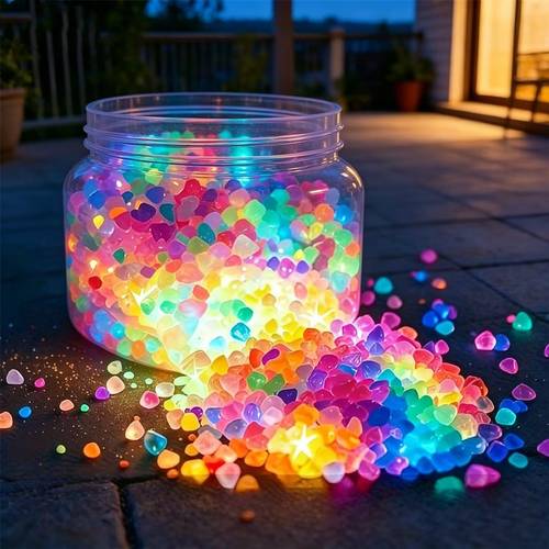 1650 in the dark landscape pebbles multi color luminous outdoor stones for garden border aquarium yard pathway bonsai fish tank flower container micro landscape durable supplies 36 4g 1 284oz