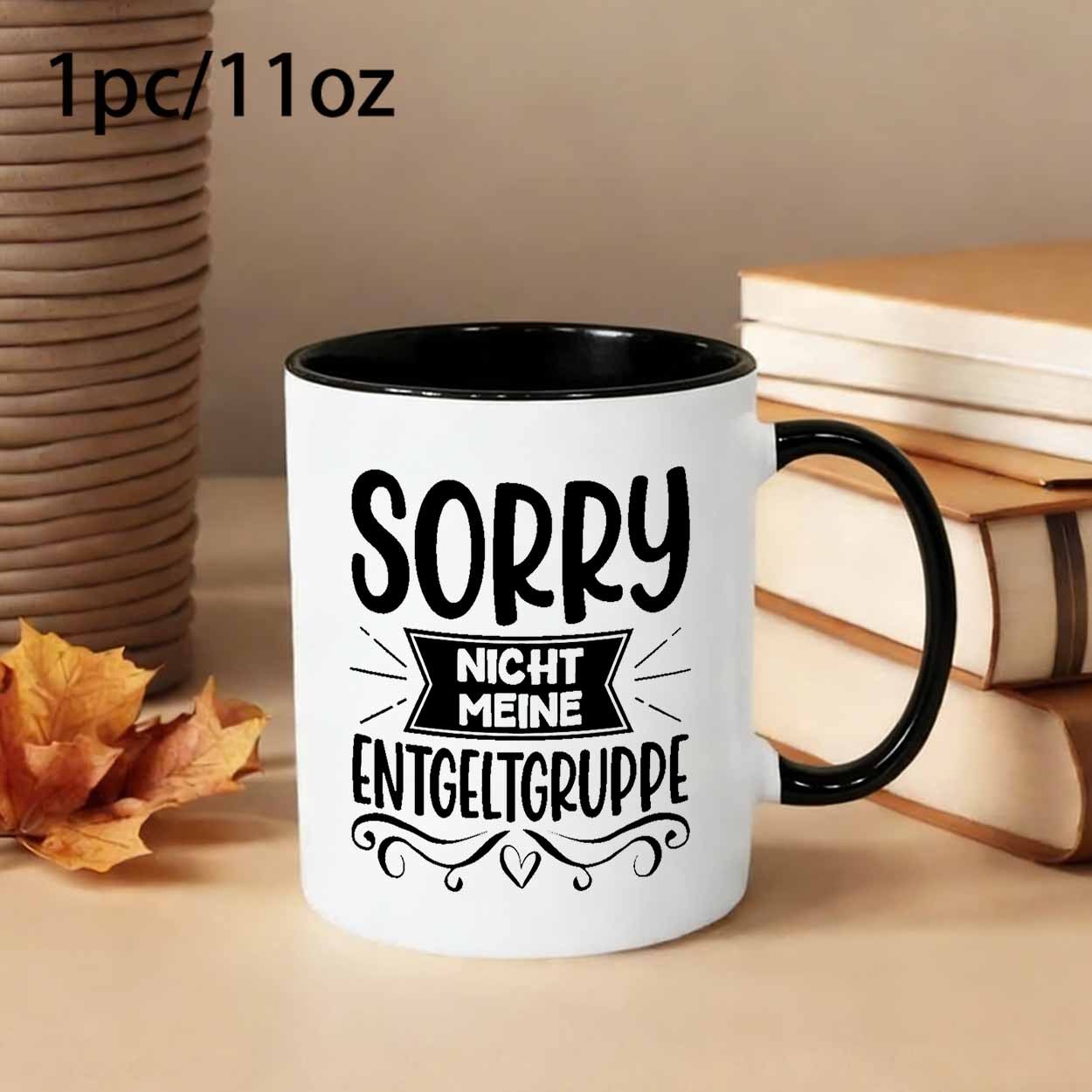 1pc Novelty Sorry Not Grade Funny German Quote Mug, Coffee Cup, Juice Cup, 360ml, Fun Gift