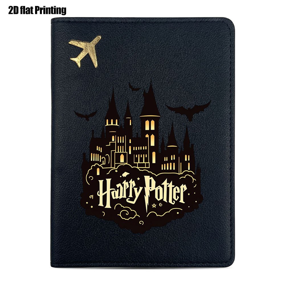 TEMU . Harry Potter Hogwarts Castle Print Minimalist Passport Holder, Birthday Gift For Travel Vacation