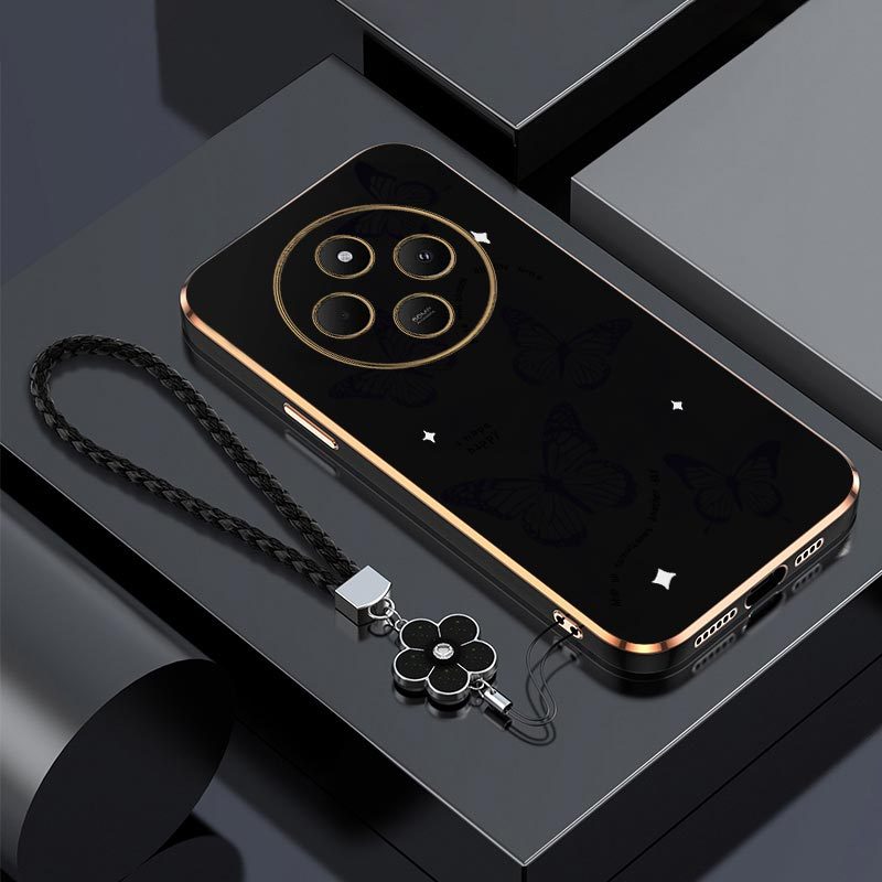 TEMU Étui téléphone : pour Redmi 14C 4G avec dragonne Papillon Volant, confortable, style couple, idéal pour la mode