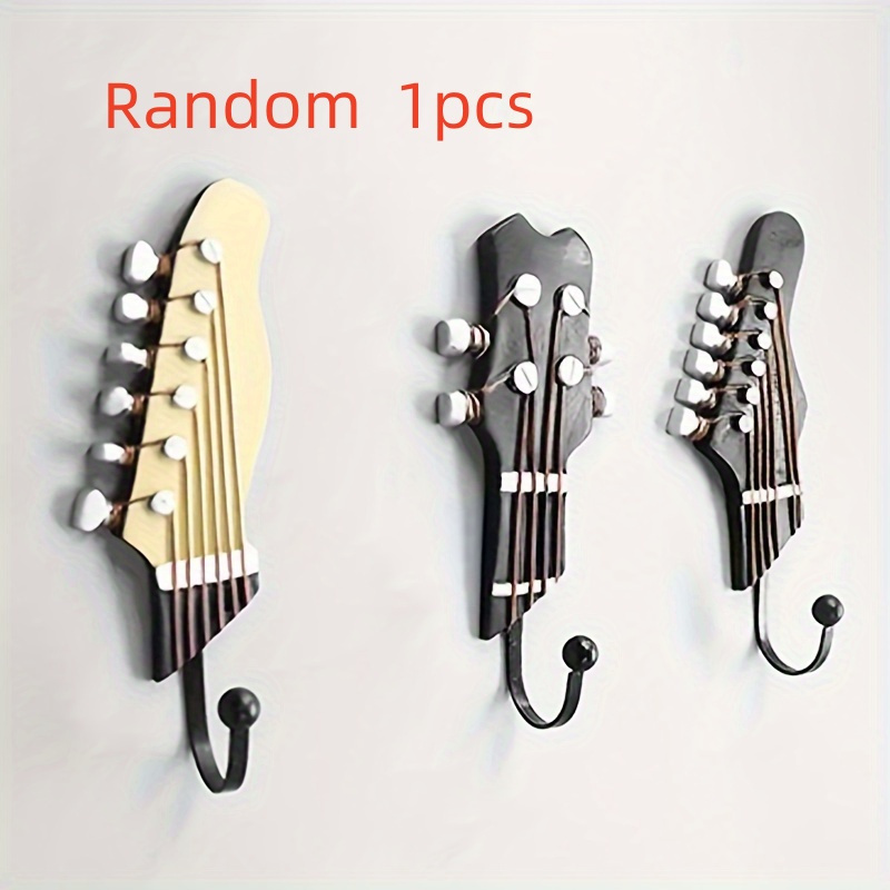 TEMU (random Style)1pc Hot Creative Decorative Hook Birthday Gift Living Room Bedroom Hanging Decoration Guitar Resin Hook Suitable For Living Room