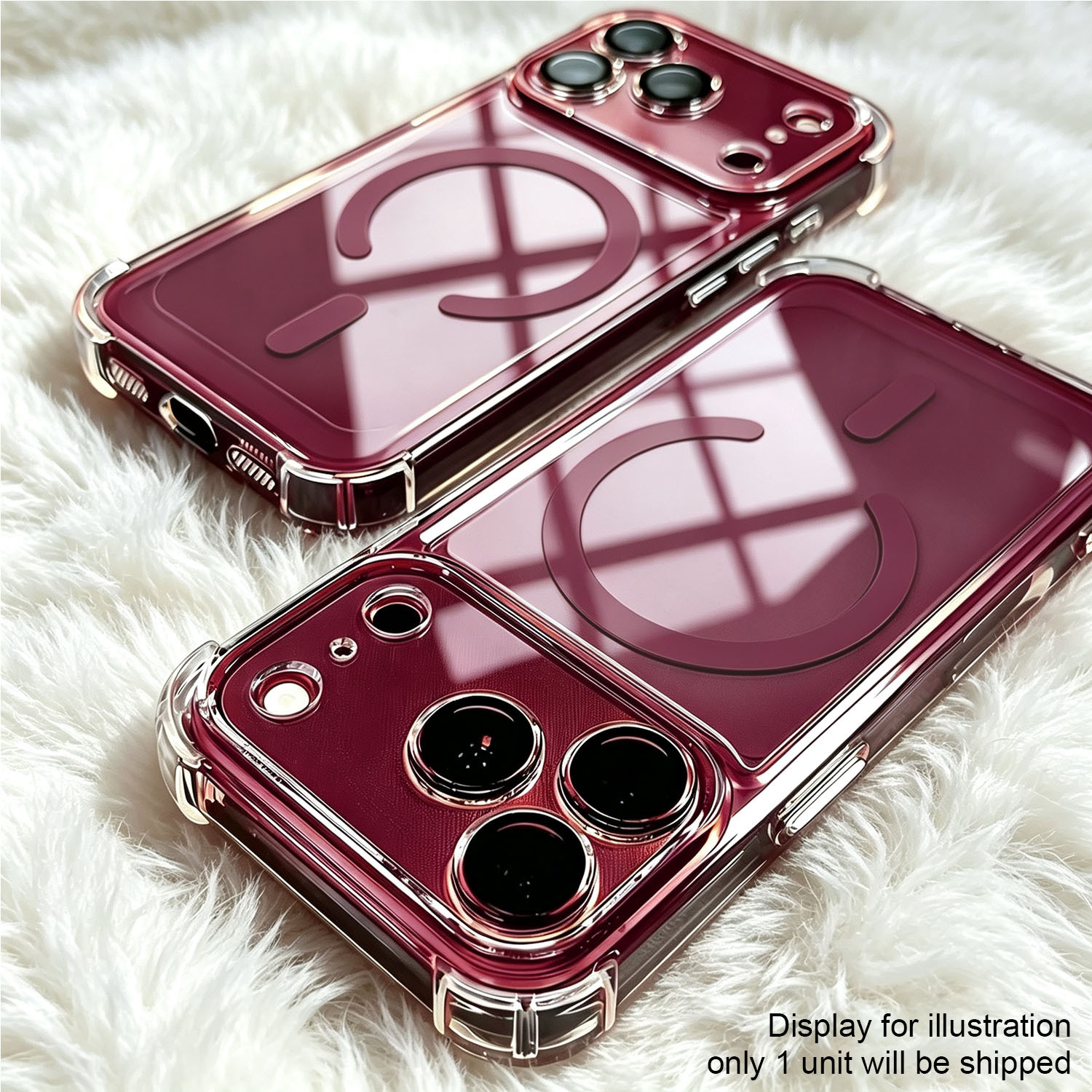 TEMU Coque de téléphone - Coque magnétique transparente et , renforcés anti-chute et protection de l'appareil photo pour la compatibilité avec le