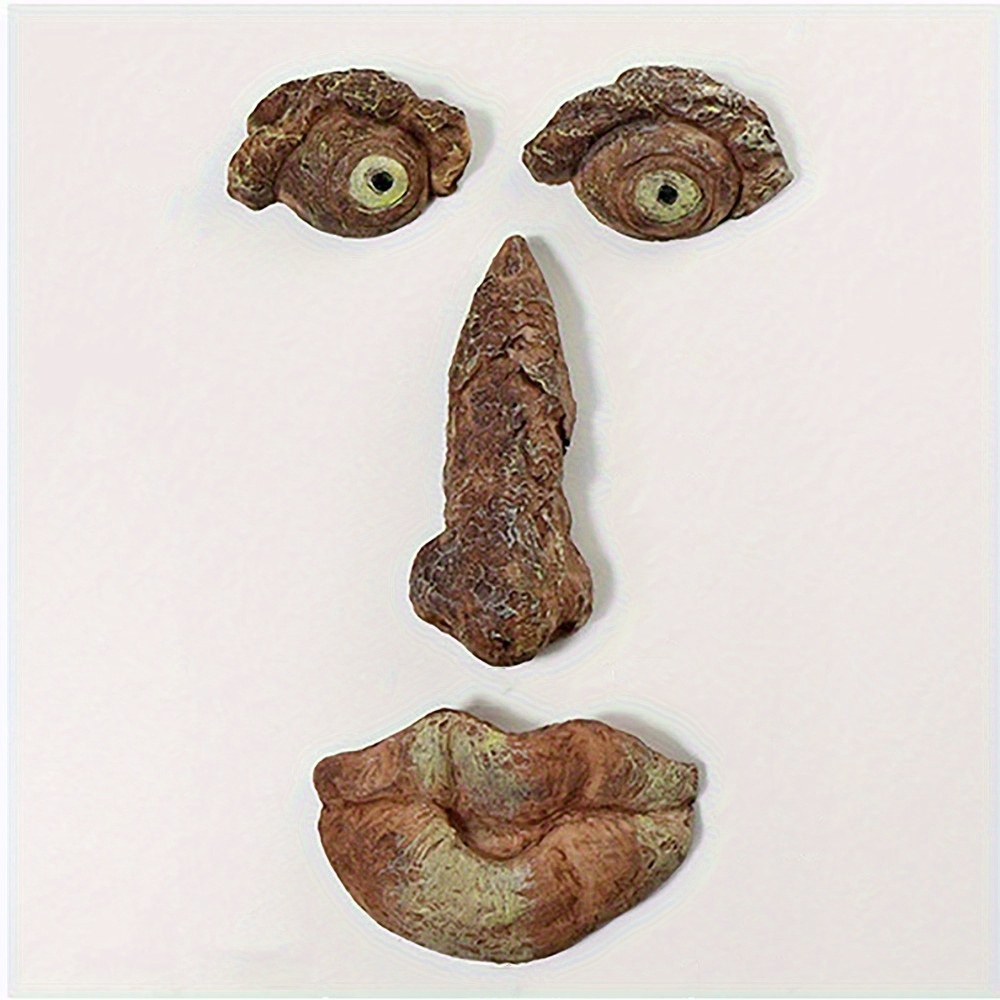 1pc Interesting Outdoor Tree Trunk Decoration, Garden Outdoor Statue, Yard Art, Suitable For Garden, Lawn, Halloween Decoration