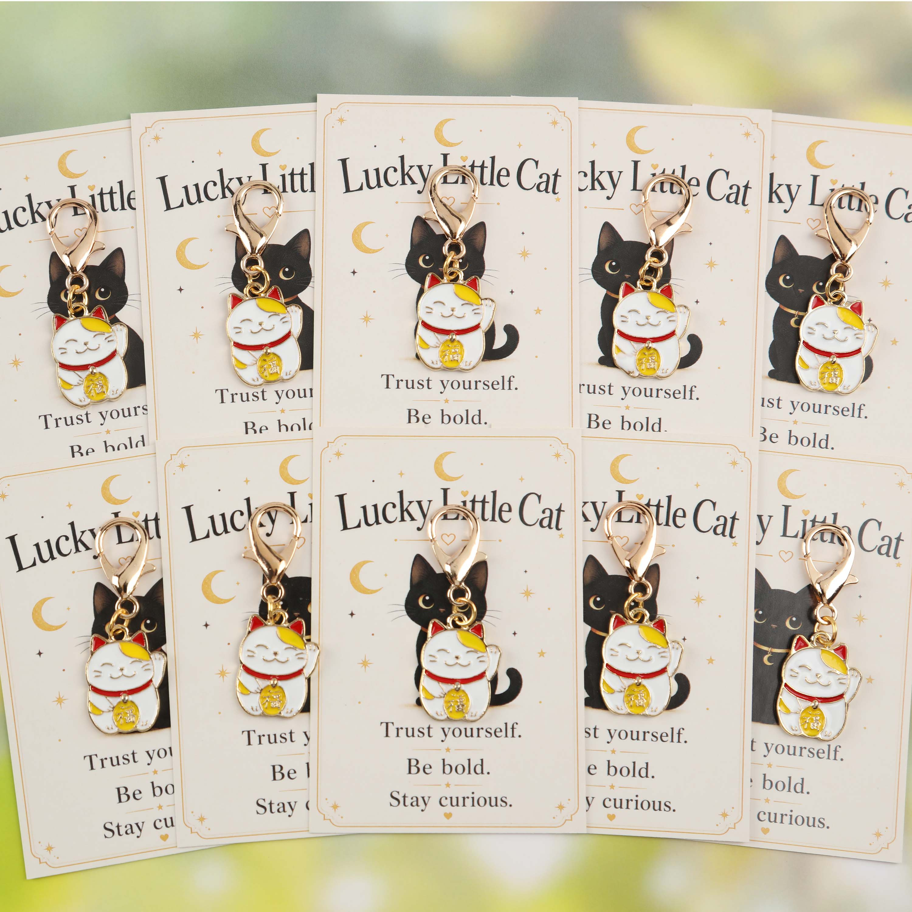 TEMU 10pcs Keychain Set With Greeting Card, -boosting Blessing Holiday Commemorative Small Pendant Gift For ' Halloween, Thanksgiving, Christmas