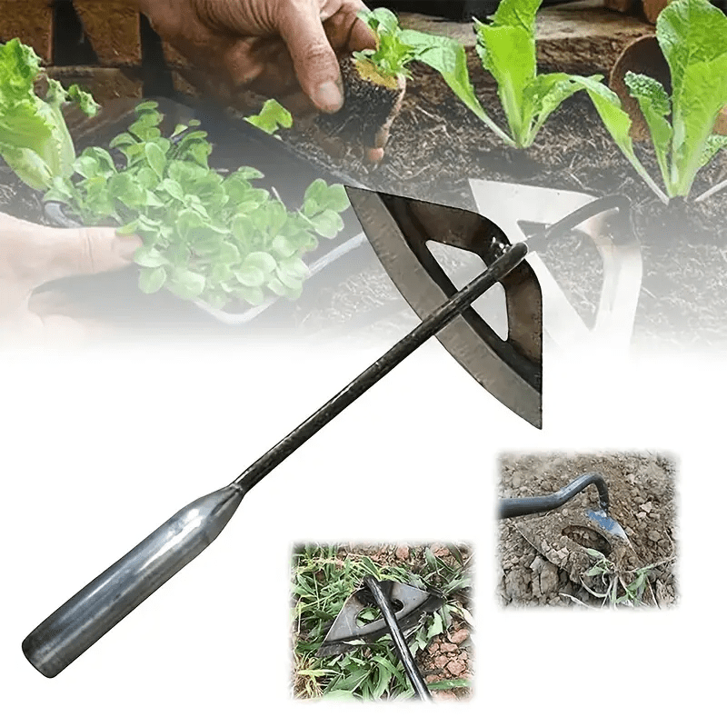 

1pc, All-steel Hardened Hollow Hoe, Handheld Weeding Rake, Planting Garden Tool Weeding Accessories