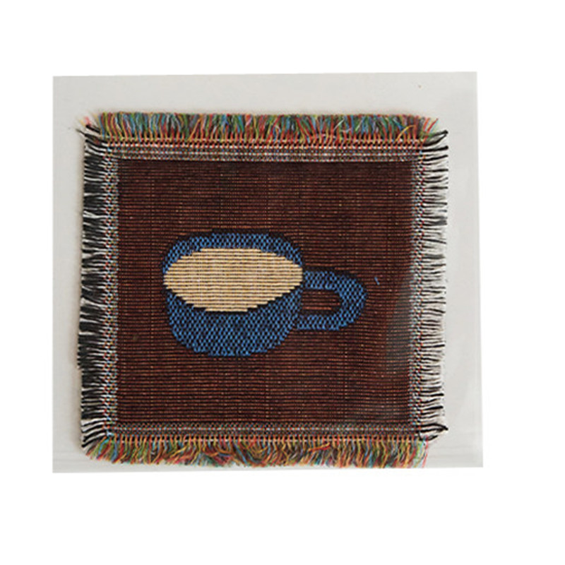 TEMU Vintage Textile Crafts Boho Woven Cup Coaster Non-slip Heat Resistant Drink Cute Coffee Tea Mug Mat Table Beer Protection Pad For Home Kitchen