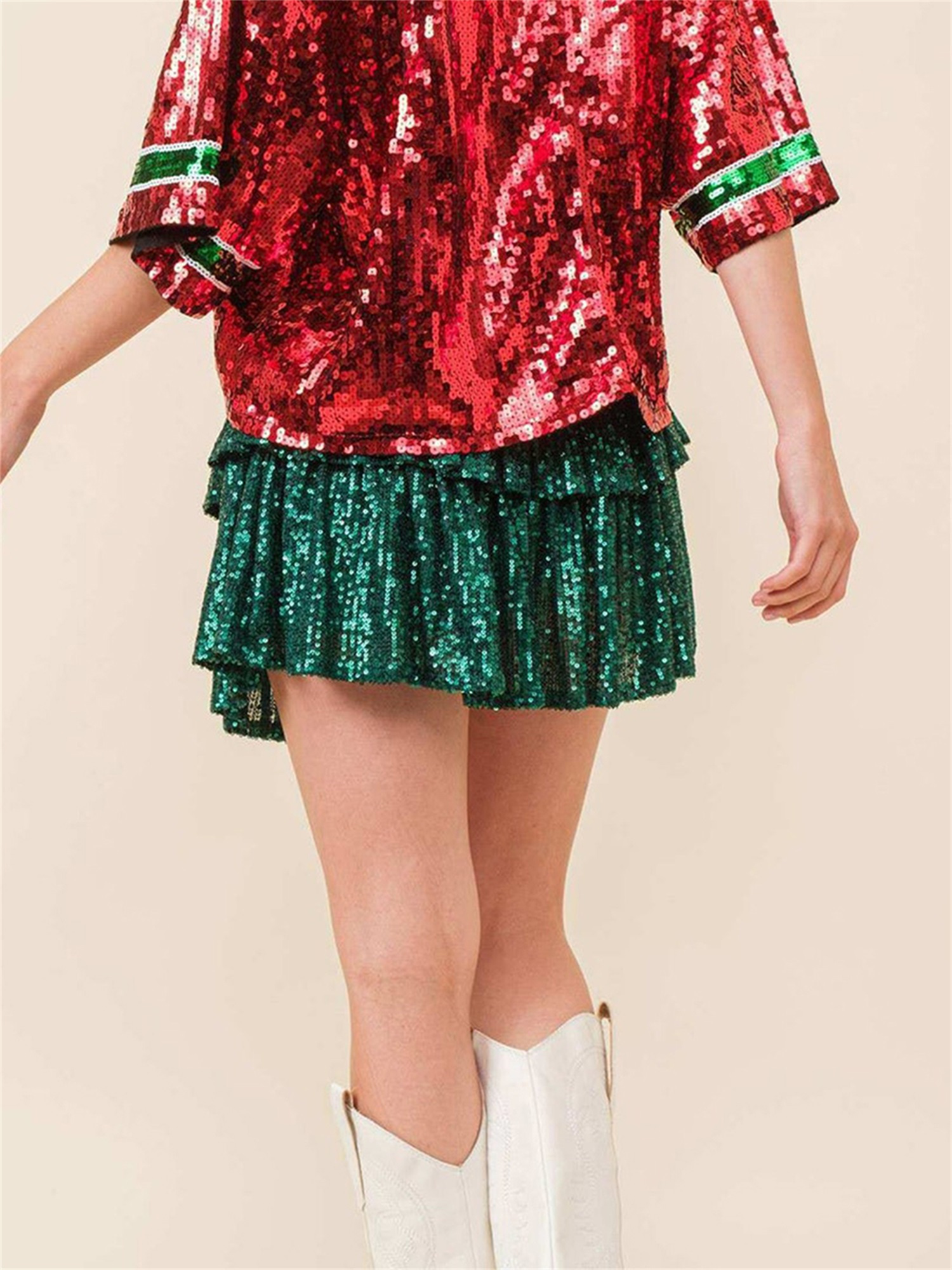 womens vintage style sequin mini skirt 100 polyester knit Temu