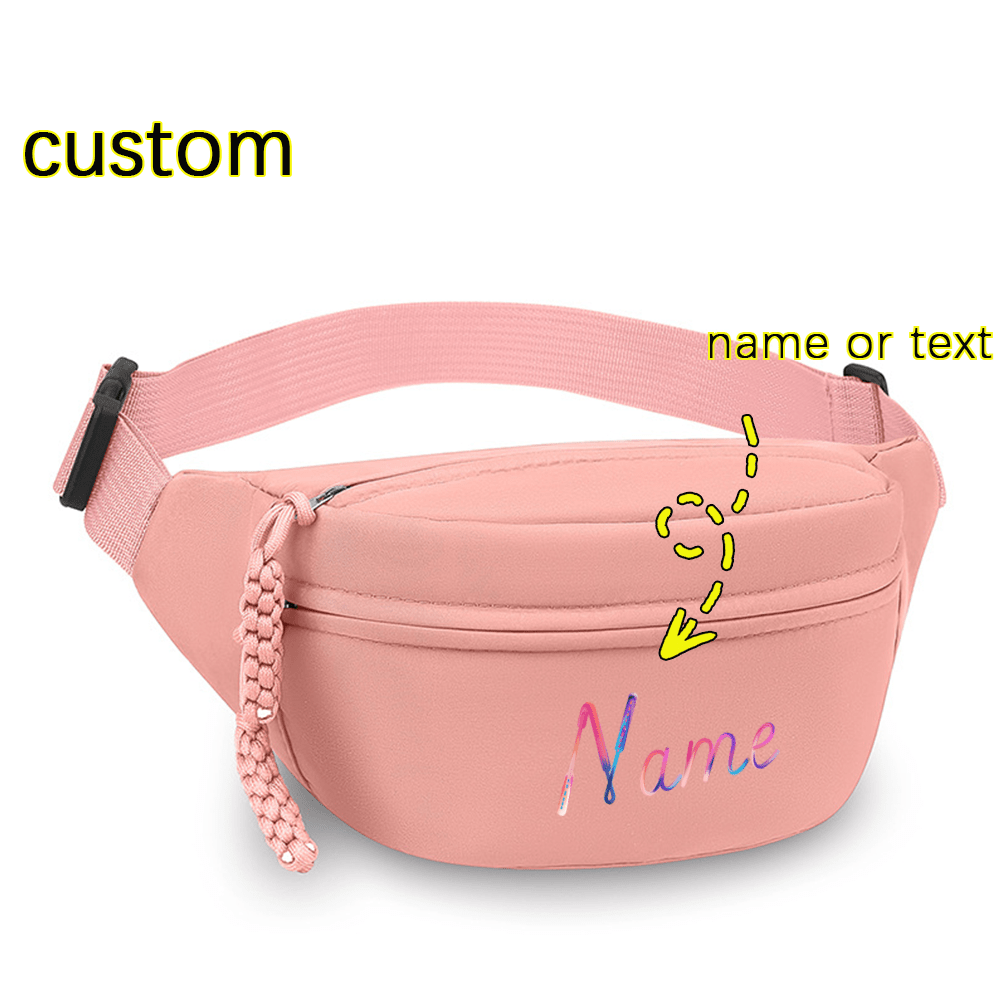 TEMU A Customizable Waist Pouch With Personalized Textâlightweight And Portable, In Multiple Colors, Foldable Design, Unisex Style, Equipped With An