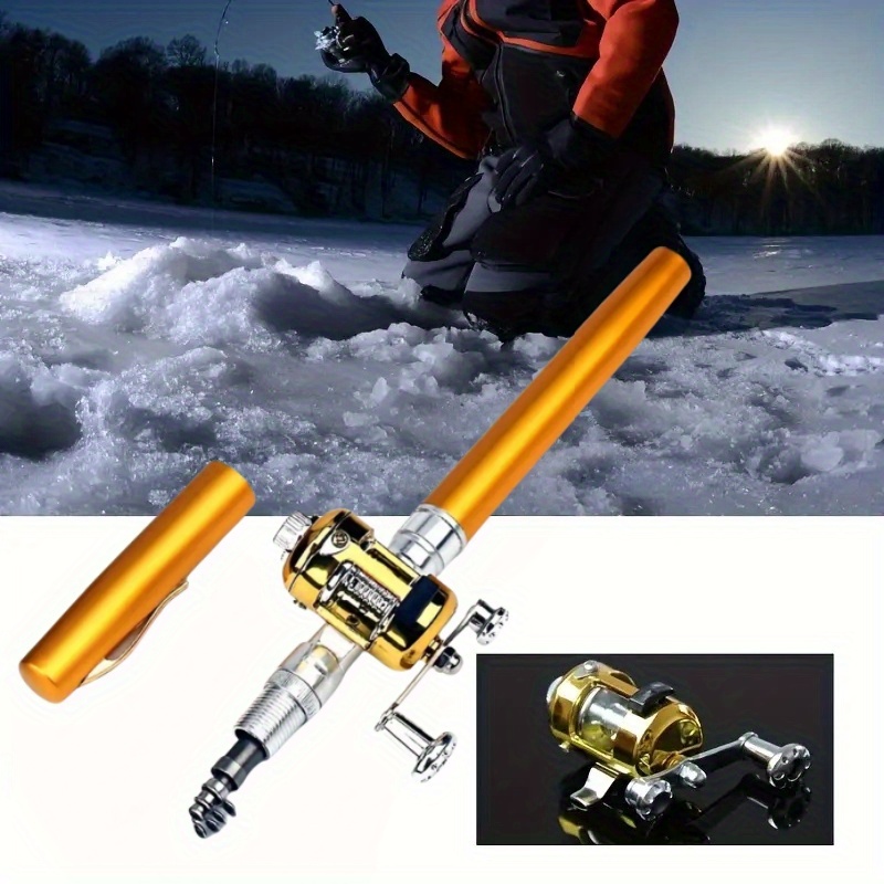 mini pen-shaped fishing rod with spinning reel - ultra-lightweight telescopic fishing rod, quick extend/  mechanism, portable foldable design for ice, freshwater, saltwater, travel - compact fishing gear for beginners & pros, durable construction,   build, beginner   0