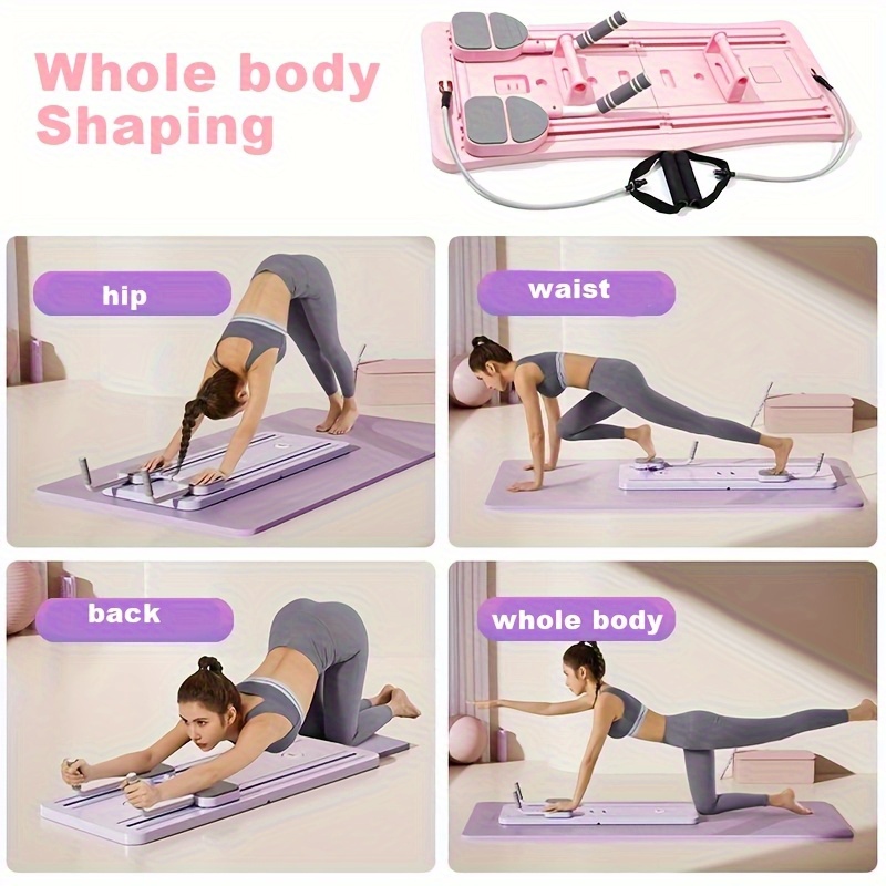 13-Scene Foldable Home Gym Board with Resistance Bands, 3-in-1 Core Strength & Waist Slimming Workout Set in 3 Colors – Full Body Toning Exercise Equipment
