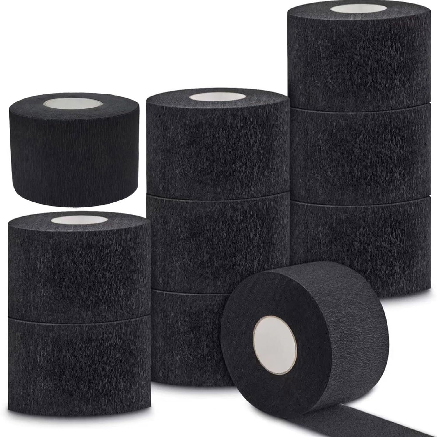 Image of 10 Rolls Disposable Hairdressing Neck Strips, Neck Strips, Black Hairdressing Neck Strips Disposable Elastic Strips Neck Side Paper Hair, For Salon Hair Styling Hairdressing Shop Additions