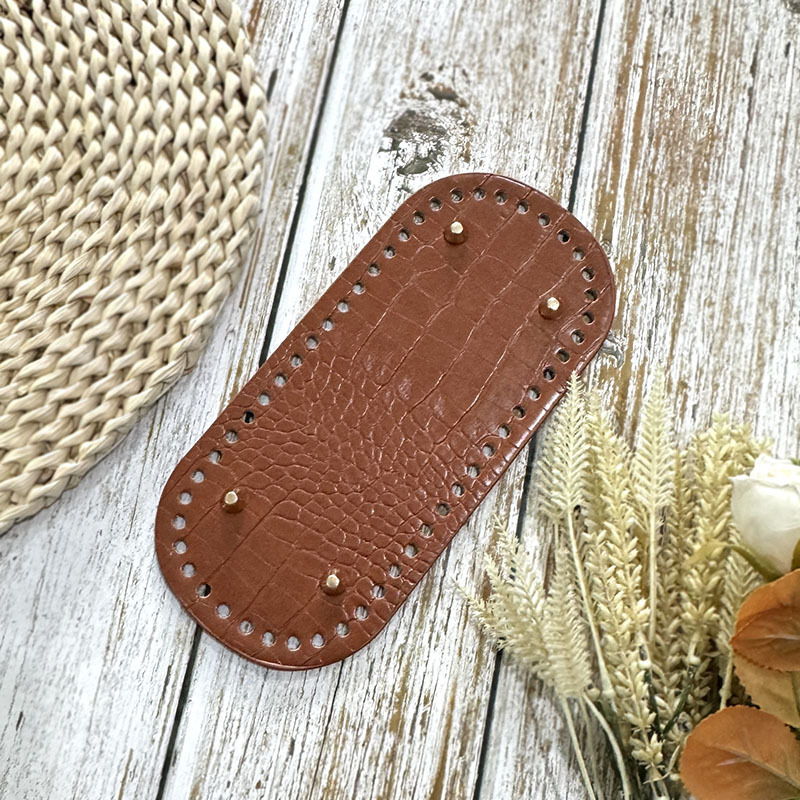 TEMU Une base de sac en cuir PU à texture crocodile, renforcée adaptée aux sacs tissés ou crochetés. Parfaite pour les projets à , y la création de