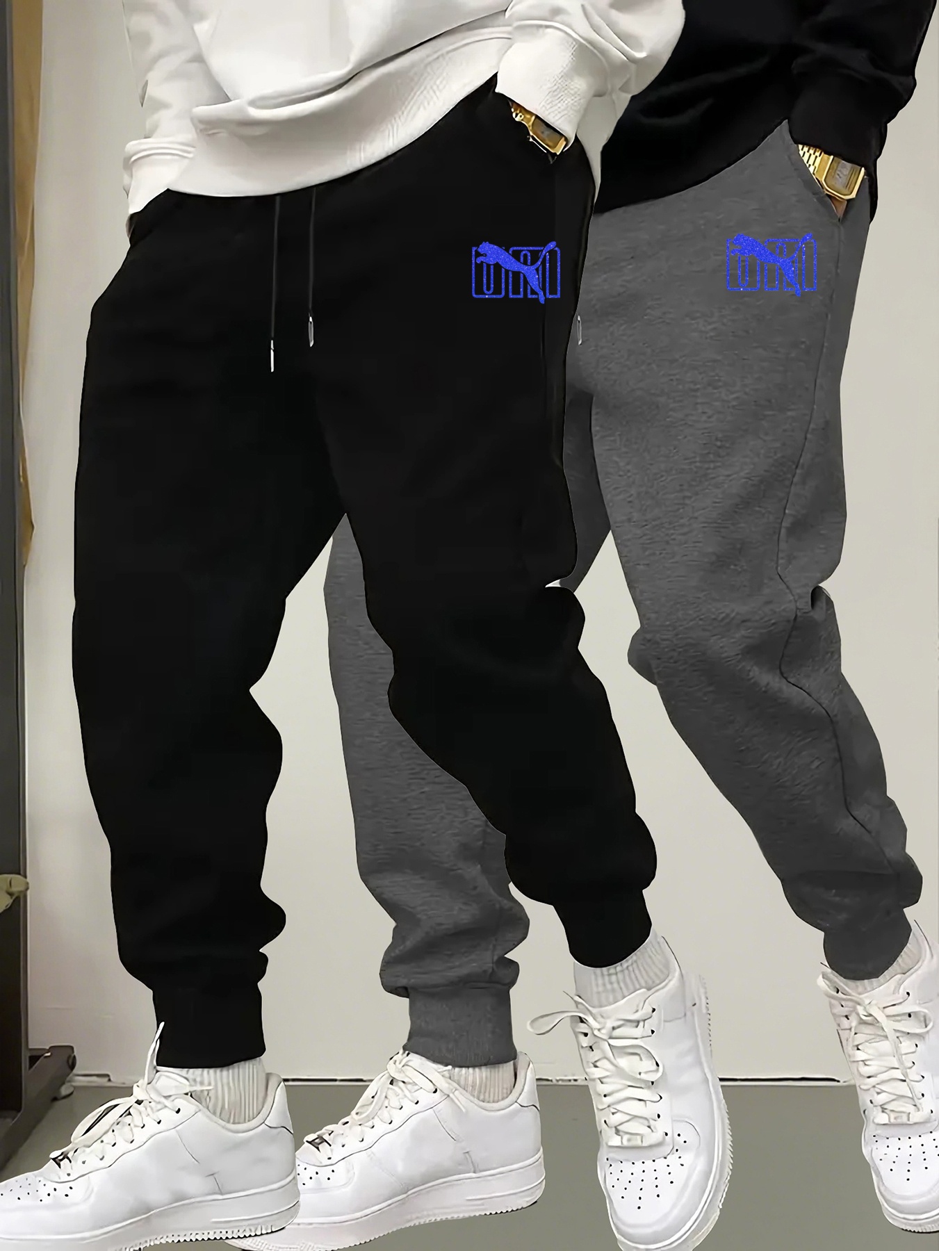 Men'S 2pcs Track Pants - Low to High Price, Machine Washable Regular Fit Jogger Pants with Pockets for Gym Running, Outdoor Training & Hiking, Autumn/Winter Sports, Jogging Pants, Hiking Apparel, Sporty Design, Durable Fabric