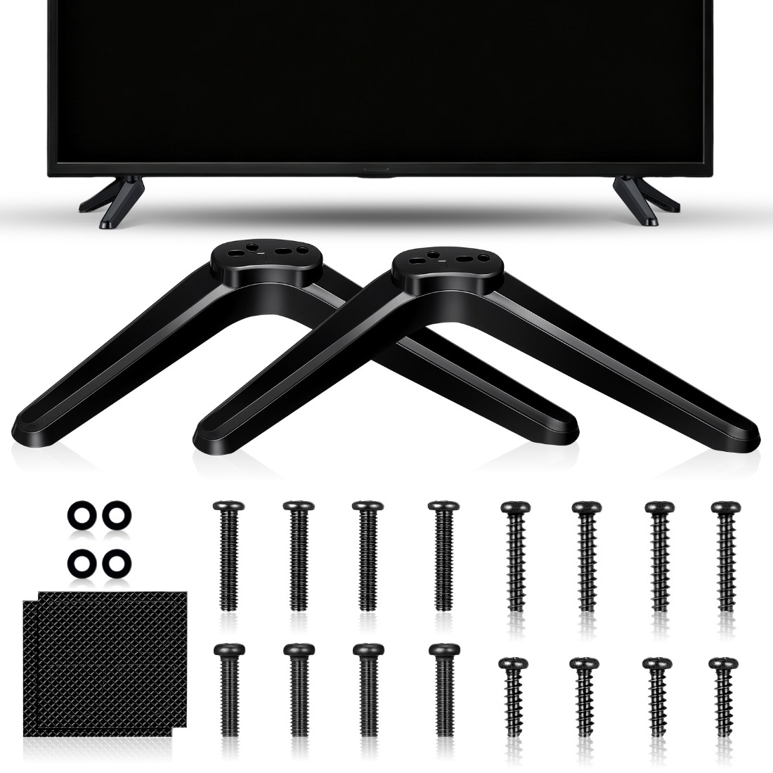 TEMU Healifty 1/ 2 Tv Mount Set: Desktop Tv Stand Base - A Sturdy Base For Your Tv - Compatible With Tv 32/ 40/ 49/ 50 And 55-inch Models. Includes A