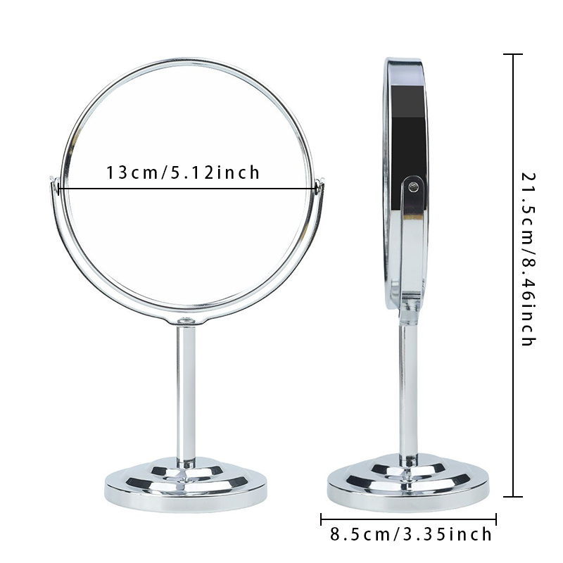 360° Rotating Desktop Vanity Mirror with Polished Base
