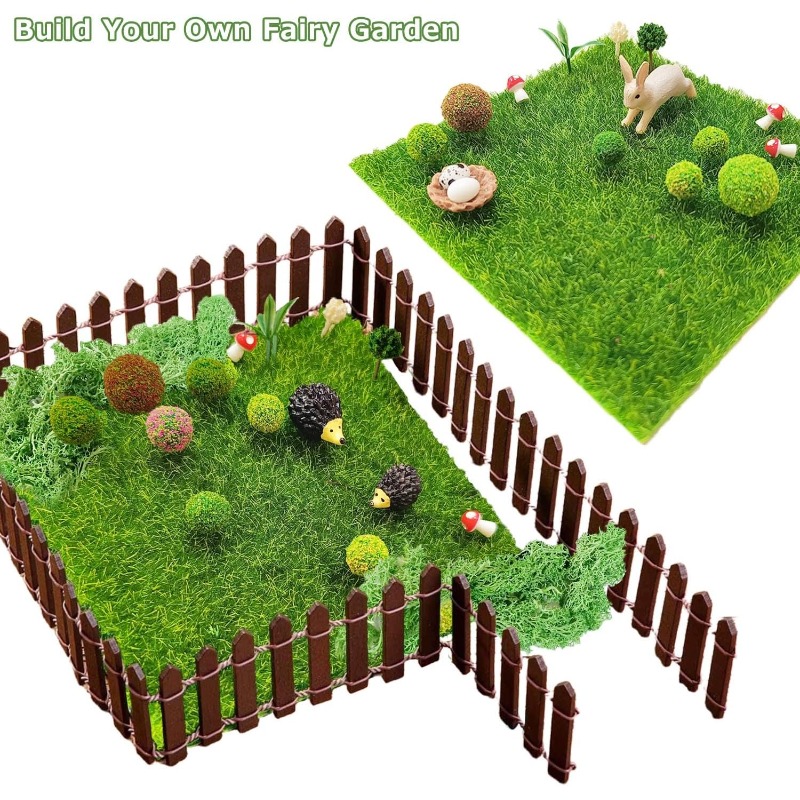 TEMU 2pcs Fairy Artificial Grass, Fake Moss, Mini Fairy Garden Grass, Fairy Garden Kit For Dollhouse Decoration Decor