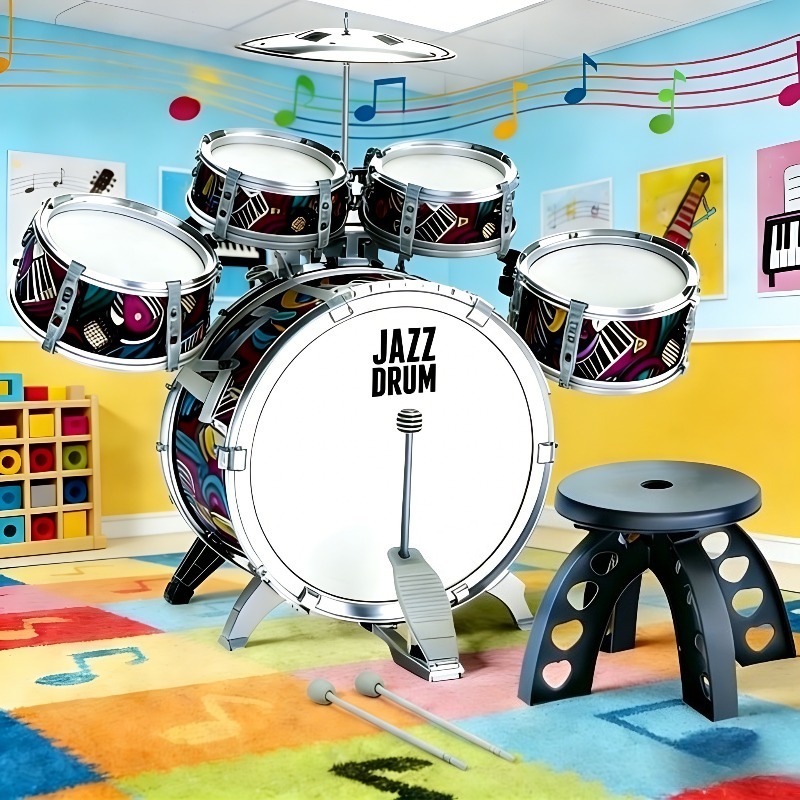 5pcs Musical Enlightenment Drum Set with 4 Snare Drums - Beginner s Introductory Percussion Jazz Drum Kit! Fun Drum Learning for Music Enlightenment,   Enlightenment Class That Lets You   of Rhythm While Playing, and  