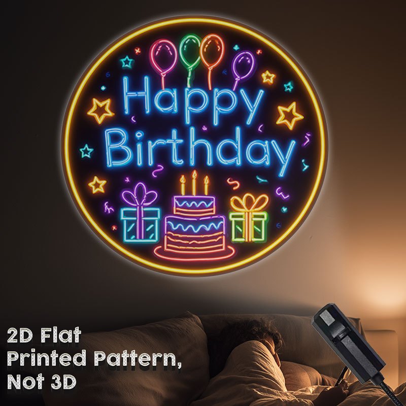 TEMU This 2d Flat Portable Projector Lamp, Usb, Turns Any Area Into A Celebration With Beautiful Images Of Balloons, Confetti, Stars, Presents, And A