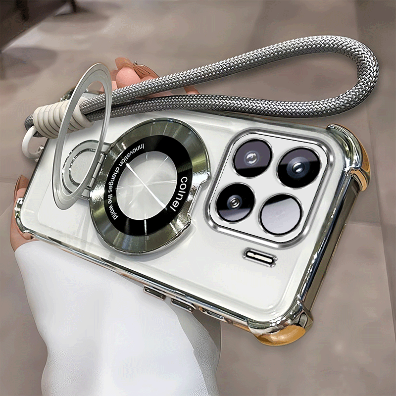 TEMU Phone Case: Case For Xiaomi 15t 15t Pro Candy Wrist Strap Lanyard Folding Bracket Stand Holder Phone Casing Transparent Shockproof Soft Phone