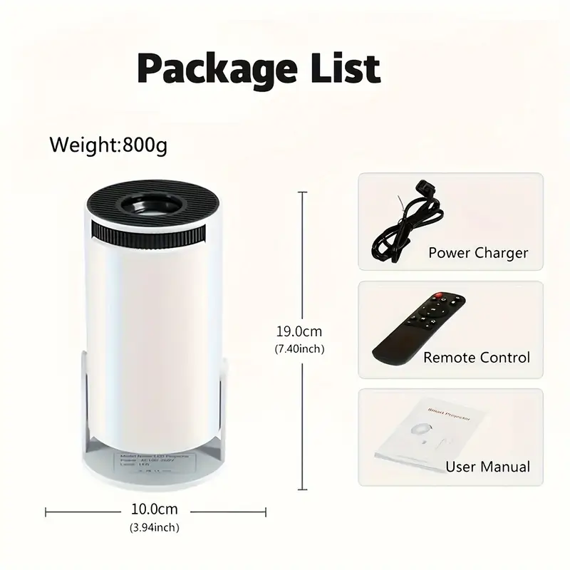 proyector inteligente portátil 4k/1080p con wifi 6, decodificación 4k, rotación de , de pantalla, enchufe de . uu. - ideal para cine en casa, conexión inalámbrica para teléfonos inteligentes, montaje de mesa, proyector 4k | cine en casa moderno | pantalla ajustable, proyector en casa detalles 4