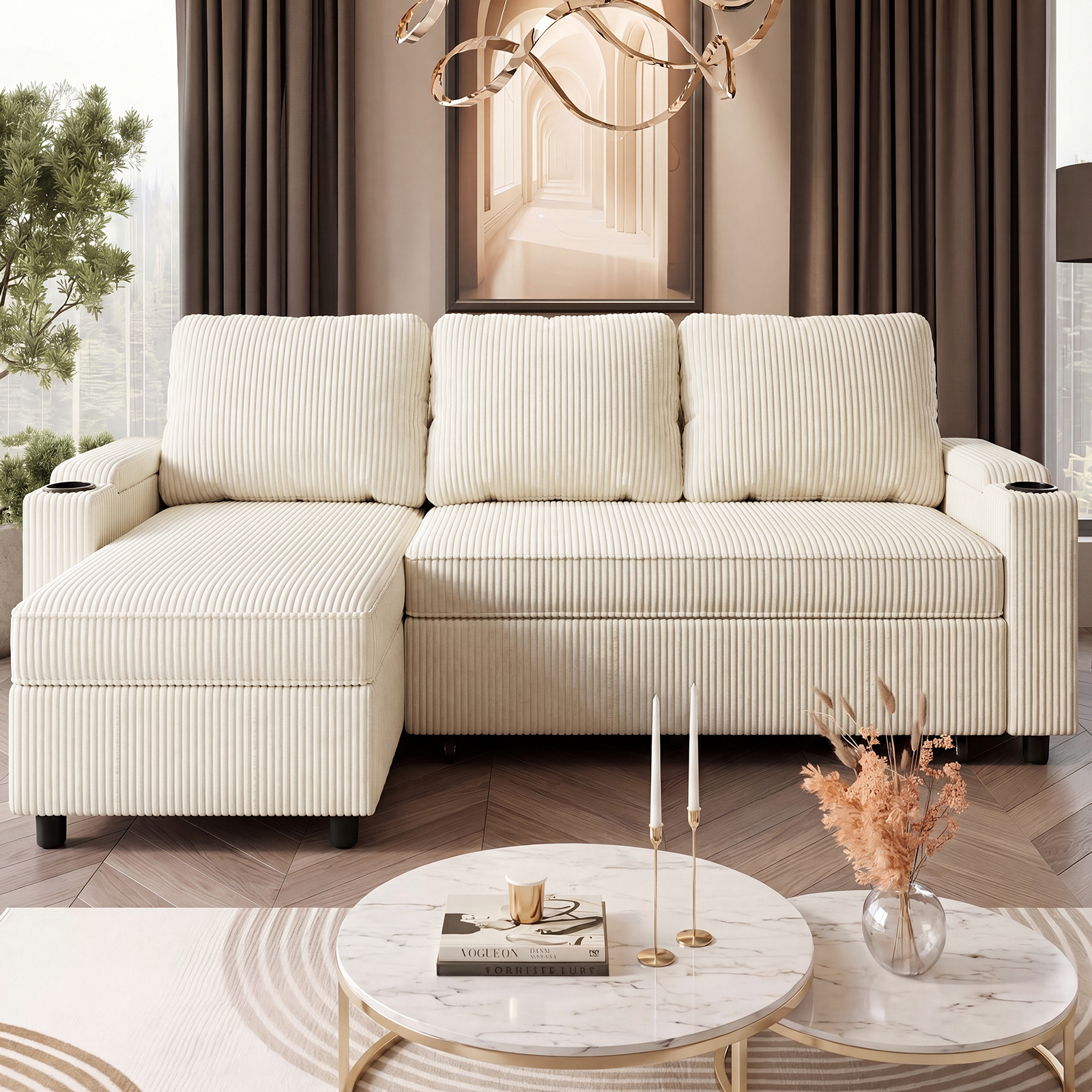Sofa Bed With Storage, L-shaped Sofa Bed, Three-seater Sofa, Pull-out Chaise Longue Sofa Bed, Compact Corner Sofa, Expandable Living Solutions For Families And Living Rooms, Dark Grey